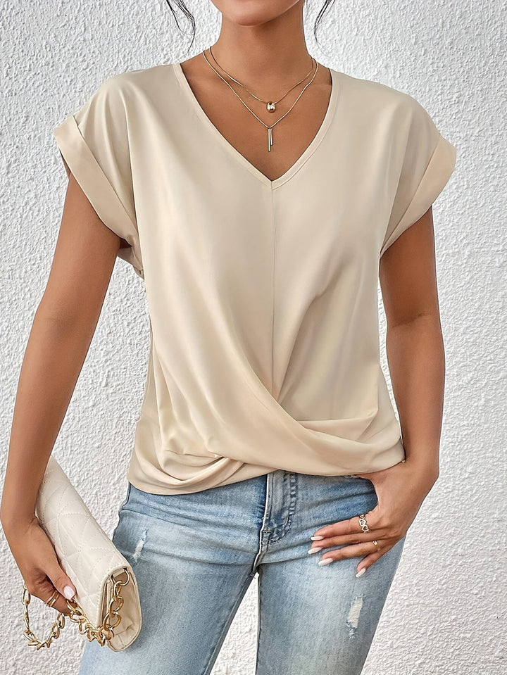 Cleo™ - Casual T-shirt med sødmefuld halsudskæring