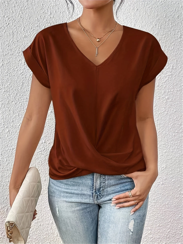 Cleo™ - Casual T-shirt med sødmefuld halsudskæring