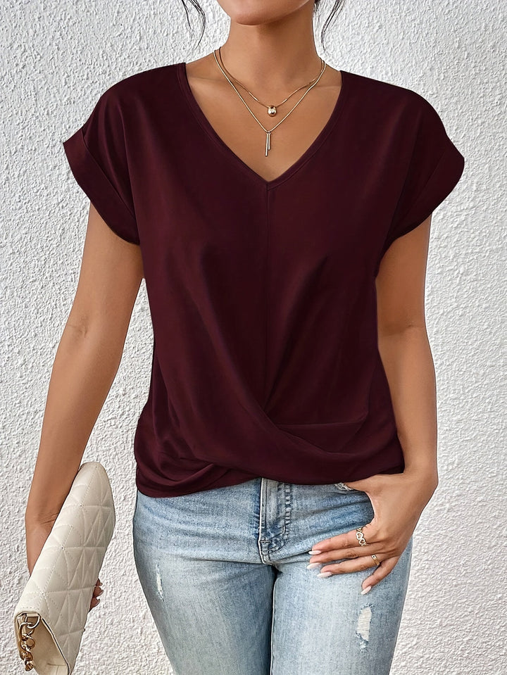 Cleo™ - Casual T-shirt med sødmefuld halsudskæring